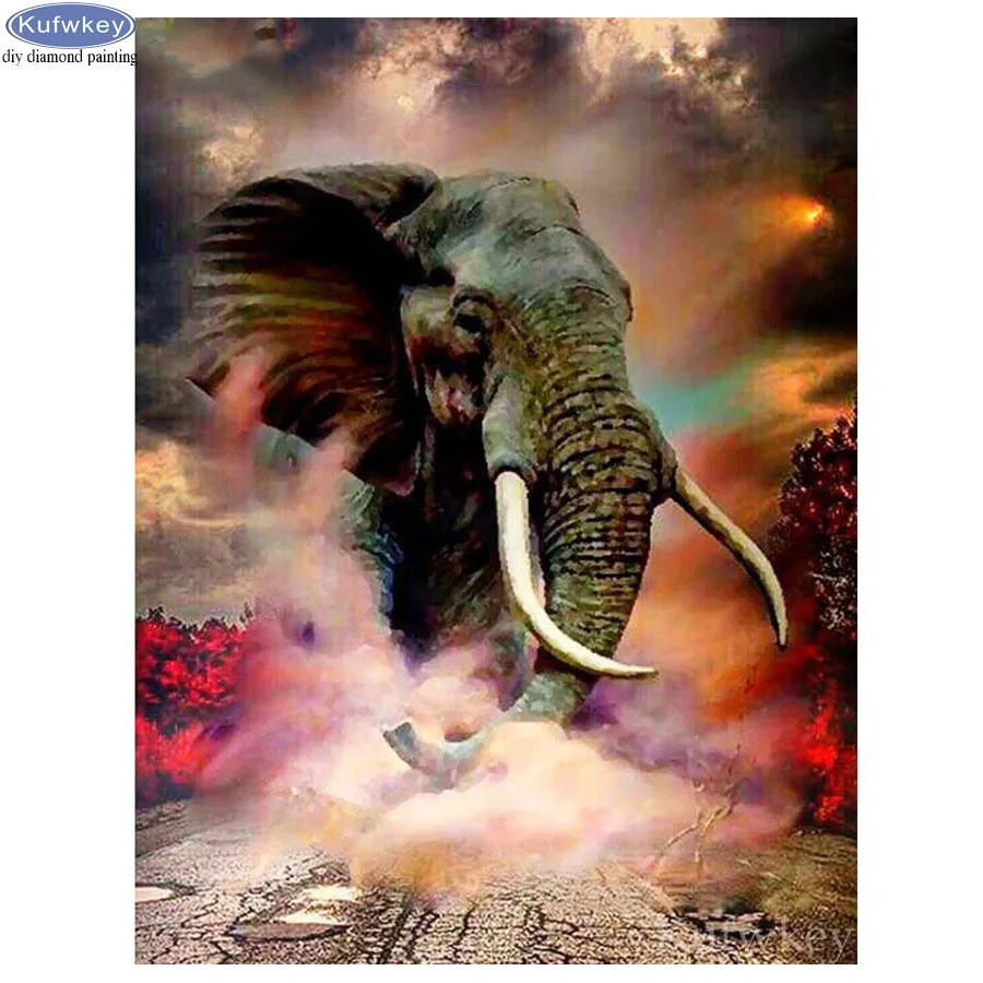 5D DIY Diamond painting Elephant animal Pictures Of Rhinestones full square/round diamond Mosaics embroidery Sets | Дом и сад