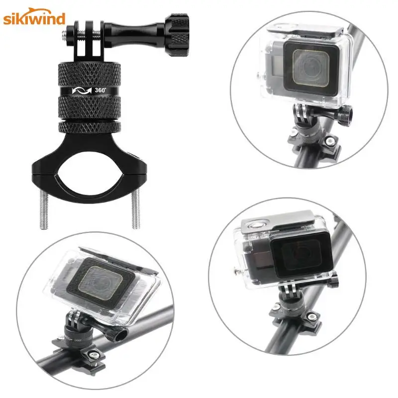 

New Style Aluminium Alloy MTB Bicycle Motorcycle Bike Handlebar Mount Holder Clamp phone Clip Stand Bracket For Gopro 3 Colors