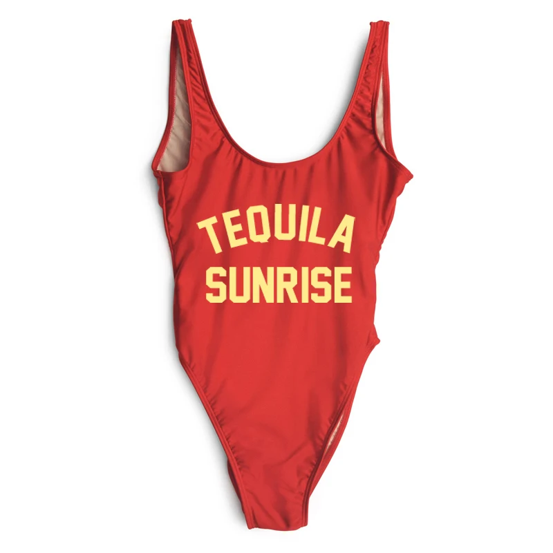

2019 TEQUILA SUNRISE Sexy Swimwear Women One Piece Swimsuit Summer Bathing Suit Swim Suit Beach Wear Monokini maillot de bain