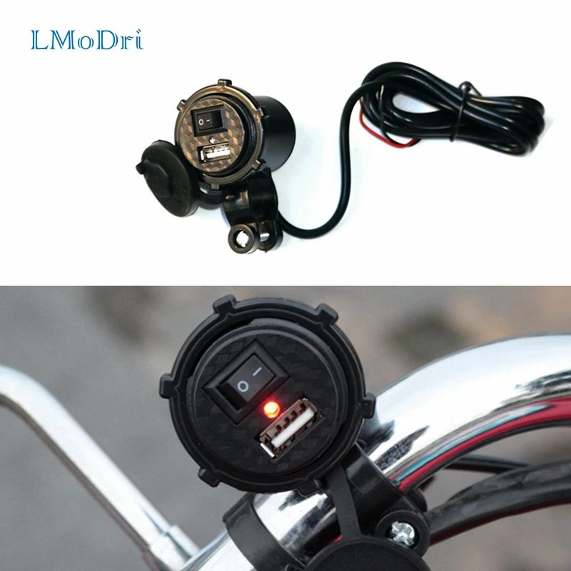 LMoDri Universal Motorcycle Waterproof USB Charger Adapter Electric
