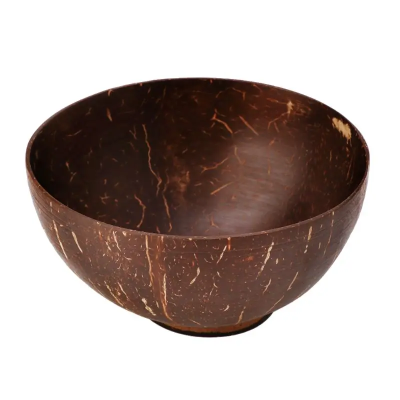 

OOTDTY Natural Coconut Shell Home Decoration Food Container Jewelry Storage Bowl