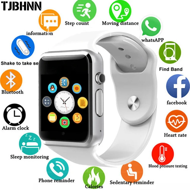 

2019 New Smart Watch Support SIM TF Card Connectivity Apple iphone Android Phone Women Men Clock Sync Notifier A1