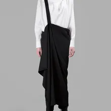 27-44 ярдов мужские и женские персонализированные Асимметричные нагрудник брюки трехмерные Лоскутные гофрированные подтяжки длиной до лодыжки брюки