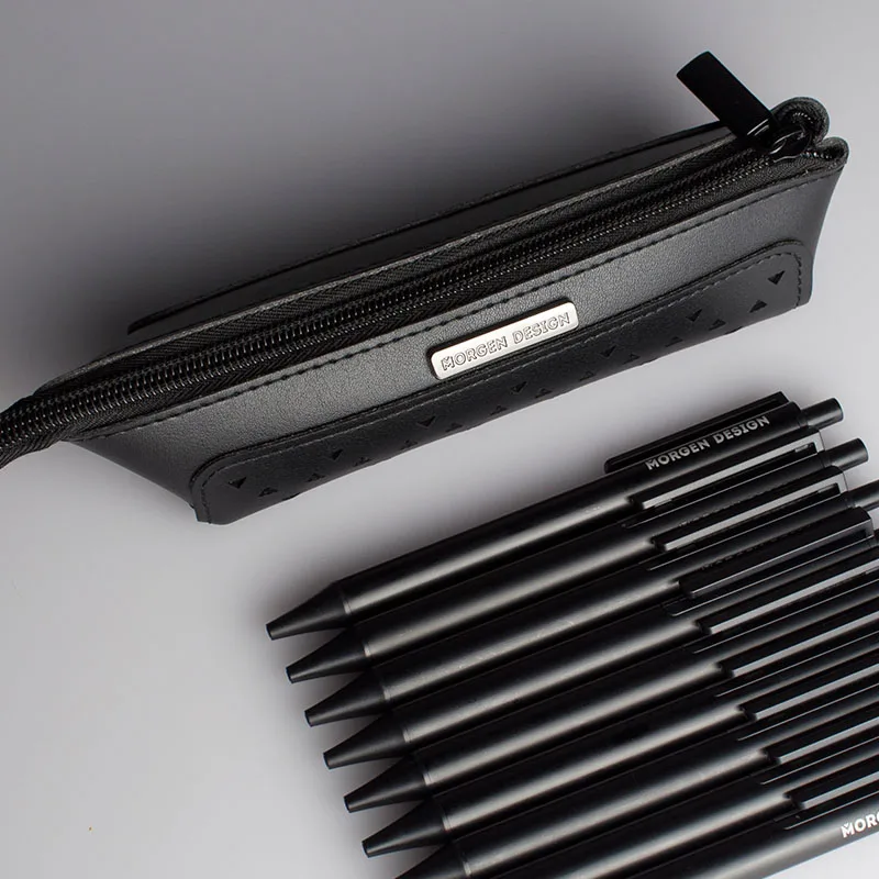 

Korean men and women pens bag school students creative pencil case pen holder personality leather bag office supplies