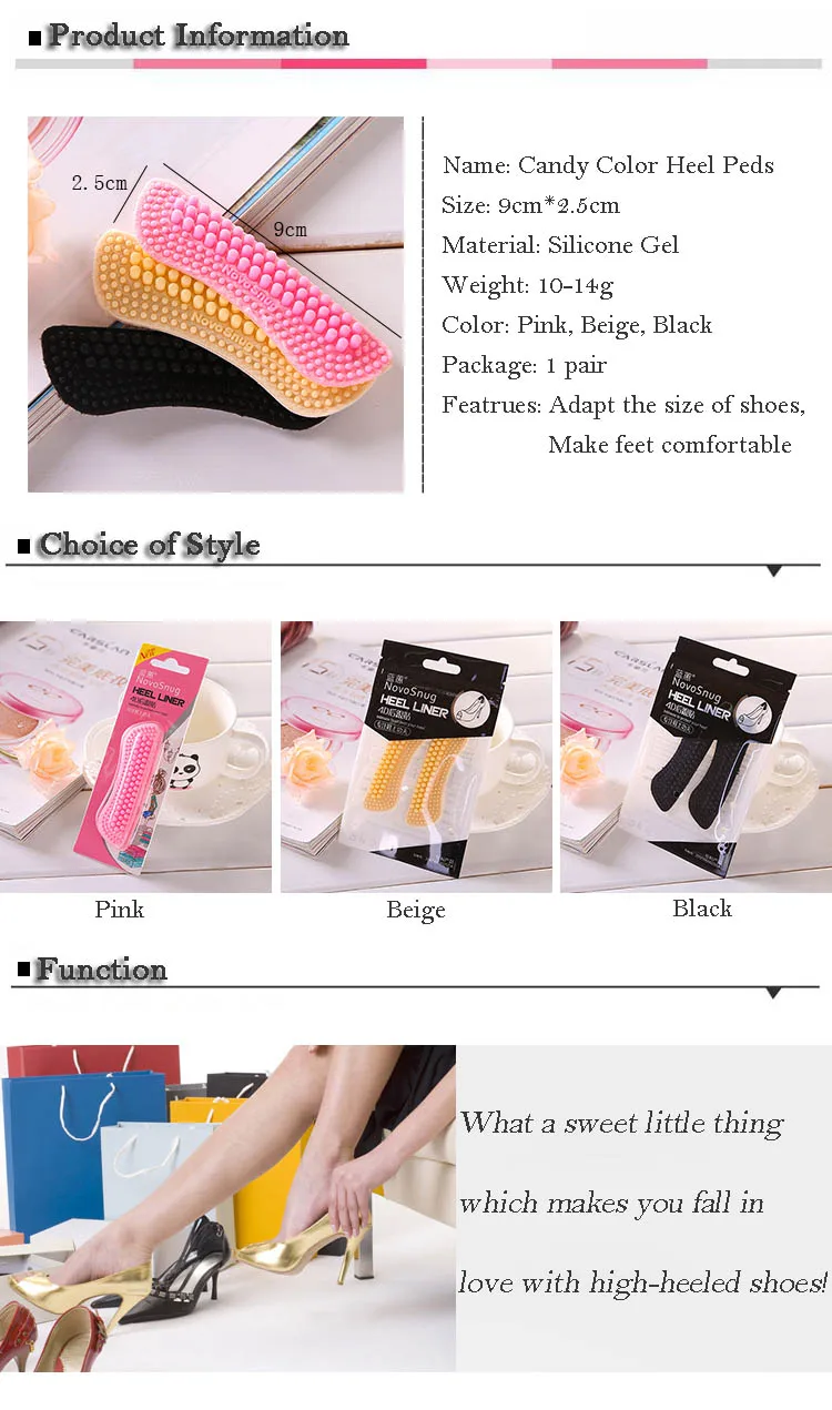 Free Ship Invisible Silica Silicone Gel High Heels Cushion Protector Foot Feet Care Shoe Back Insert Pads Insoles Stickers (7)
