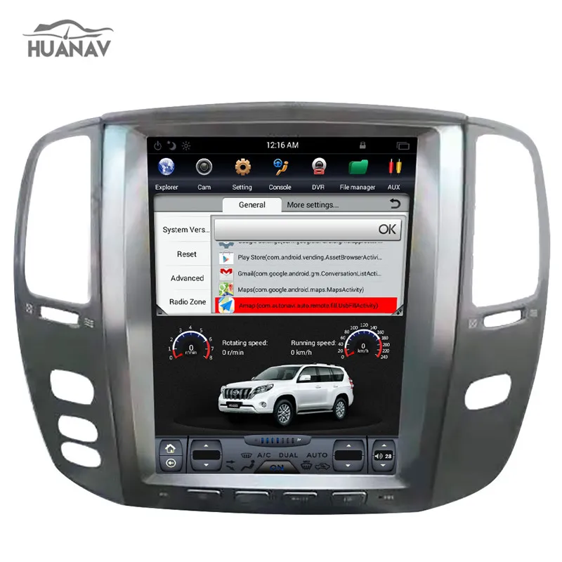 Discount HUANVA Android 7.1 Multimedia no Car CD DVD Player GPS Navigation For Lexus LX470 Stereo Automedia Sat Nav Headunit Radio player 3