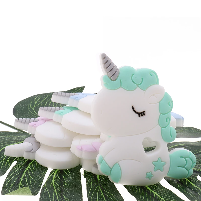 

BPA Free 10pc Cartoon Animal Silicone Unicorn Teether Baby Teething Pacifier Chain DIY Newborn Chewable Bitting Necklace Jewelry