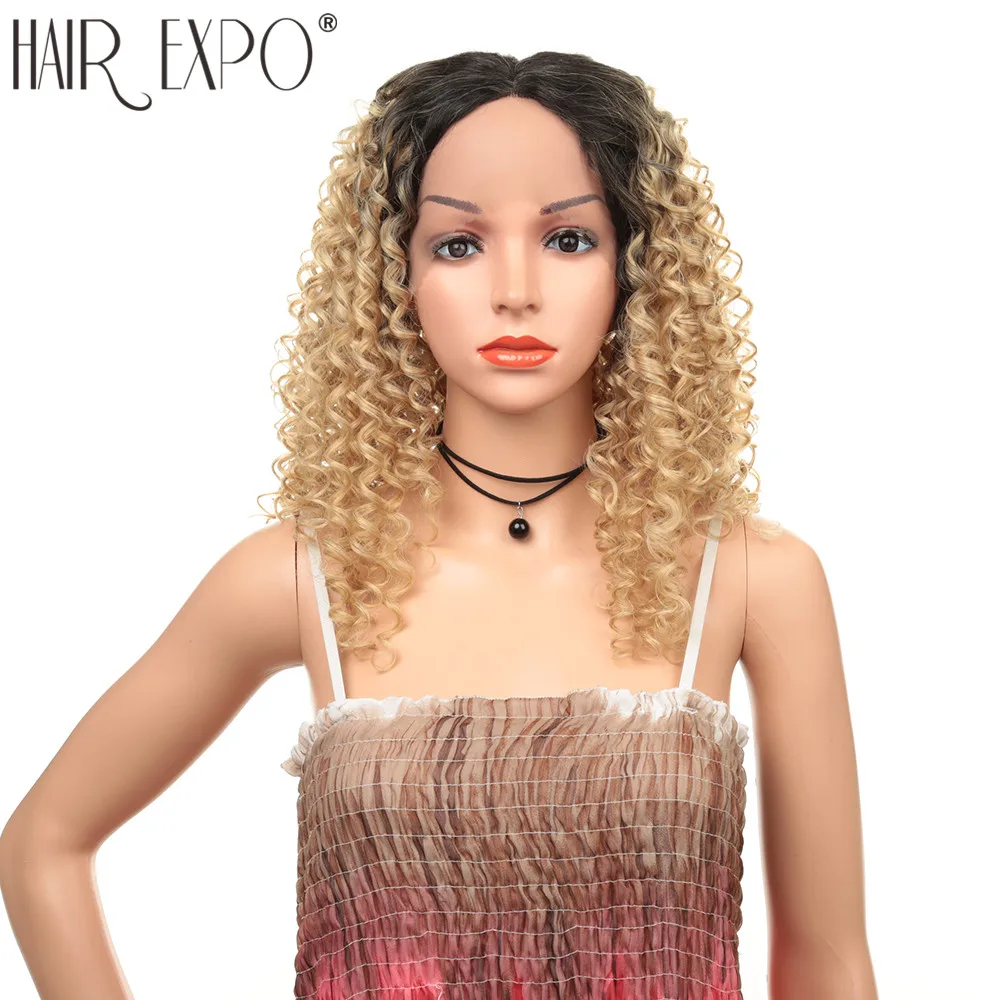 

20inch Long Hair Kinky Curly Wig Synthetic Lace Front Wig Glueless Heavy Density African American Wigs for Black Women