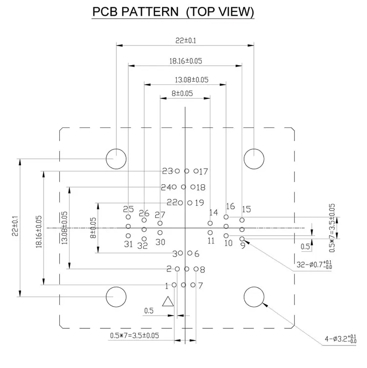 QFP32 TQFP32 LQFP32 обжиг в гнездо шаг штыря 0 5 мм IC Размер корпуса 5x5 IC51 0324 805 адаптер