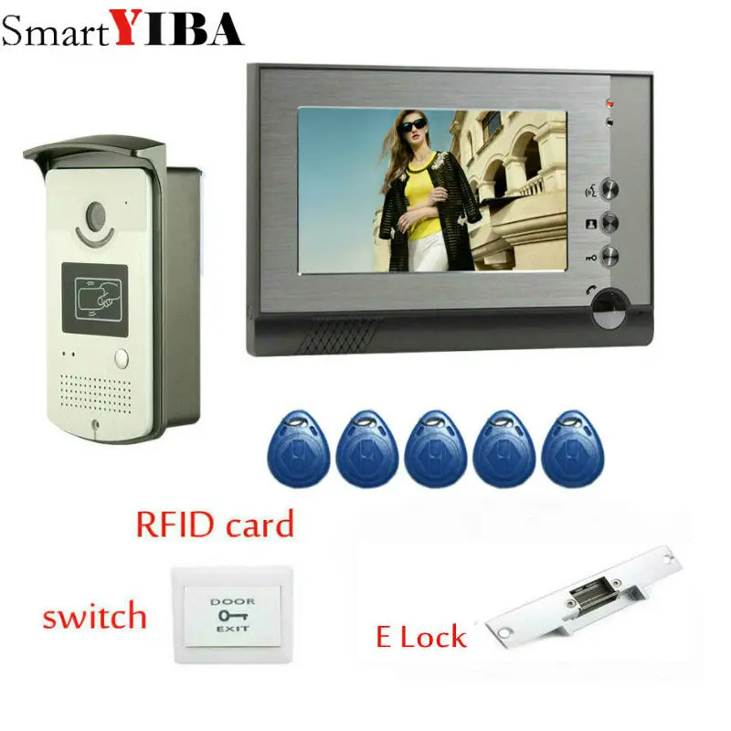 

SmartYIBA Wired Cheap 7 inch LCD Color Video Door Phone DoorBell Intercom System IR Night vision Camera FREE SHIPPING