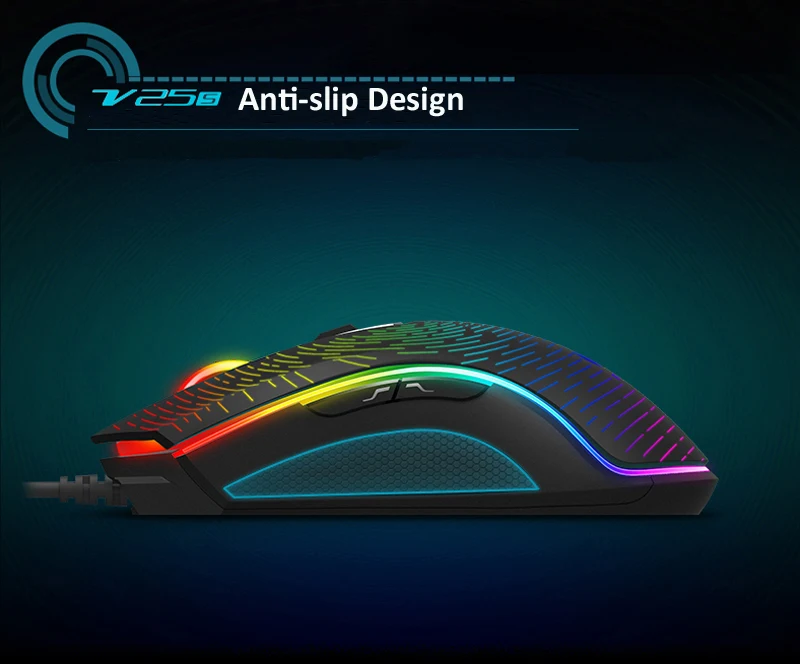 Rapoo High-end RGB Backlight Gaming Mouse 7200 DPI 7 Programmable Buttons Optical USB Wired Mice For Computer FPS CF LOL Gamer