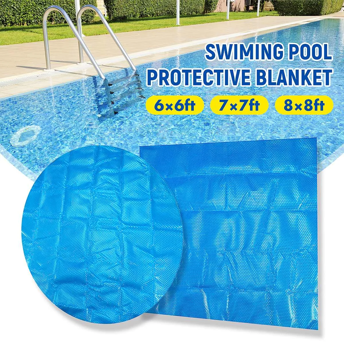 

Swimming Pool Cover 1.8*1.8m/2.1x2.1m/2.4x2.4m Solar Tub Cover Outdoor Bubble Blanket Swimming Pool Accessories New Arrival 2019