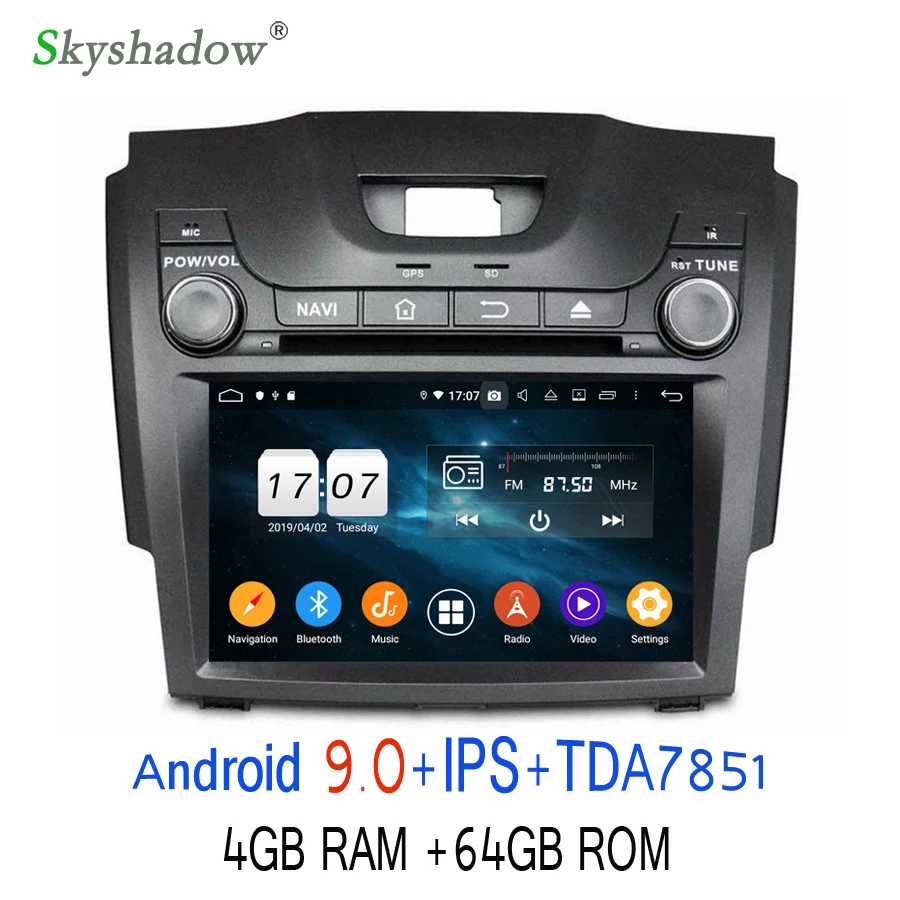 Ips Android 9,0 8 ядерный 64G rom для Chevrolet S10 Isuzu D-Max 2013 Автомобильный dvd-плеер Wifi Bluetooth RDS радио gps ГЛОНАСС карта