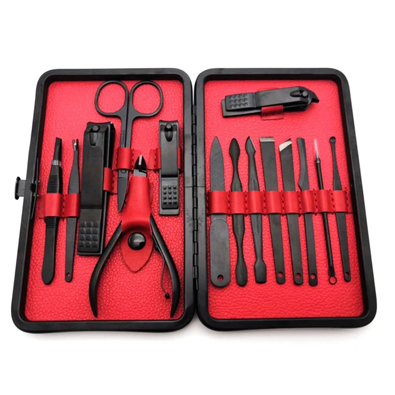 Набор инструментов для дизайна ногтей маникюрный набор 15 шт. профессиональный набор для маникюра, нержавеющая сталь Маникюрный Инструмент для ногтей Набор Костюмов