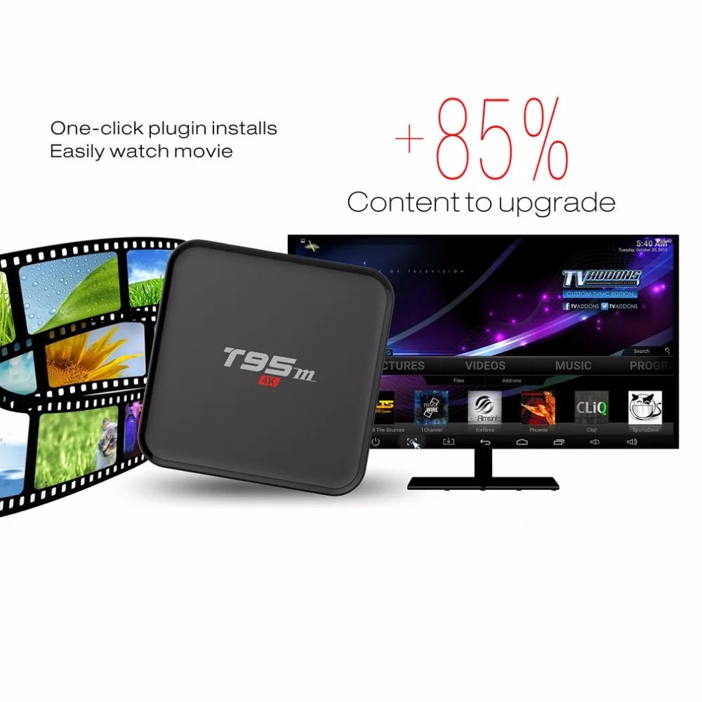 T95M Android5.1 TV Box with EU Plug Amlogic S905 1GB DDR3 8GB EMMC Quad Core 1080P Full HD 4K*2K Resolution Support 2.4G Wifi T95M Android5.1 TV Box with EU Plug Amlogic S905 1GB DDR3 8GB EMMC Quad Core 1080P Full HD 4K*2K Resolution Support 2.4G Wifi