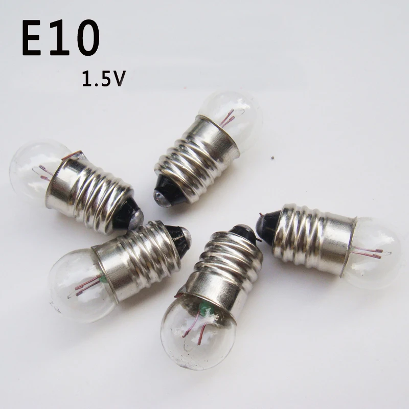 

1.5V 0.3A Screw Indicator Lamp E10 Small Light Bulb Flashlight Bulb 20pcs