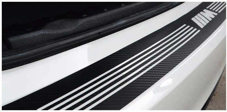 M Carbon Fiber Car Rear Bumper Protector Sticker Styling M Performance Vinyl Decal For BMW M3 M5 1 3 5 7 Series E36 E39 E46 (8)