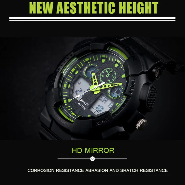 SMAEL Marka zegarek Mężczyźni Sport LED cyfrowy mężczyzna ClockWristwath mężczyźni zegarek Top Marka luksus Relogios męski Montre Homme WS1027 tanie i dobre opinie Quartz Wristwatches 22mm Shock Resistant Stop Watch LED display Auto Date Water Resistant Diver Back Light Chronograph Multiple Time Zone Alarm Luminous Repeater SMAEL Marka zegarek Mężczyźni Sport LED cyfrowy mężczyzna ClockWristwath mężczyźni zegarek Top Marka luksus Relogios męski Montre Homme WS1027 tanie i dobre opinie Quartz Wristwatches 22mm Shock Resistant Stop Watch LED display Auto Date Water Resistant Diver Back Light Chronograph Multiple Time Zone Alarm Luminous Repeater