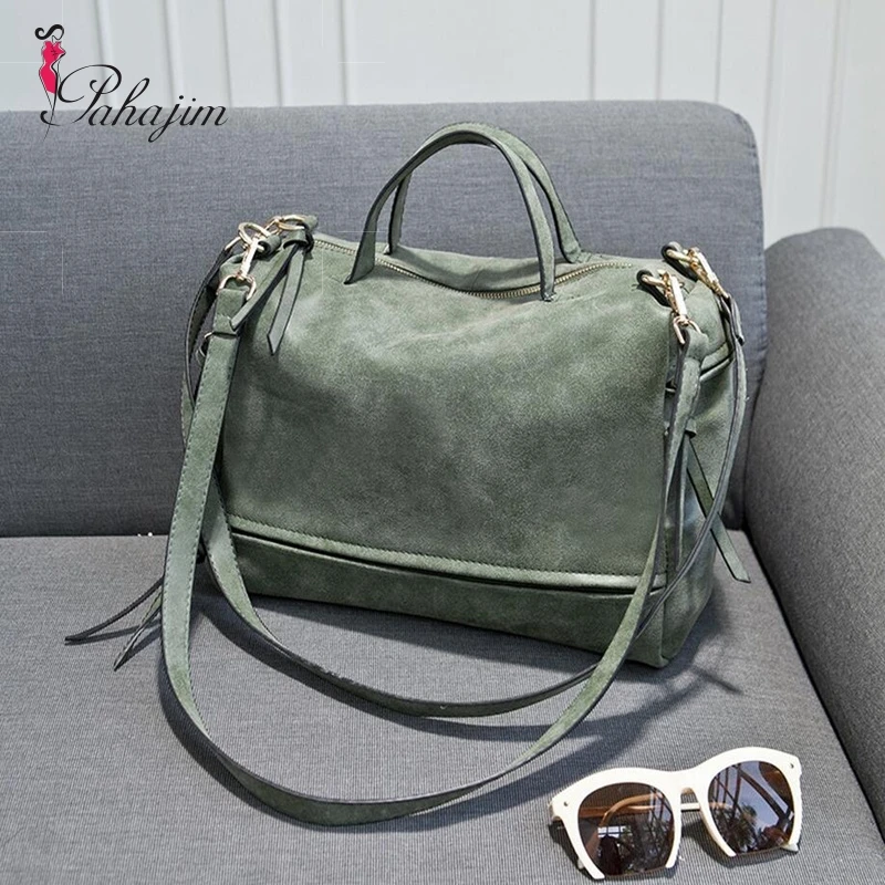 2017 Women's Shoulder Bag Nubuck Leather Vintage Messenger Bag Motorcycle Shoulder Bags Women's Bag