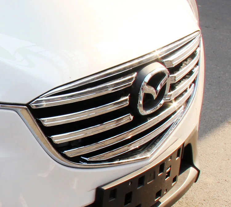 

9pcs/set ABS CHROME FRONT GRILL GRILLE COVER TRIM GUARD MOLDING ACCESSORIES FIT FOR 2015 2016 2017 MAZDA CX-5 CX5