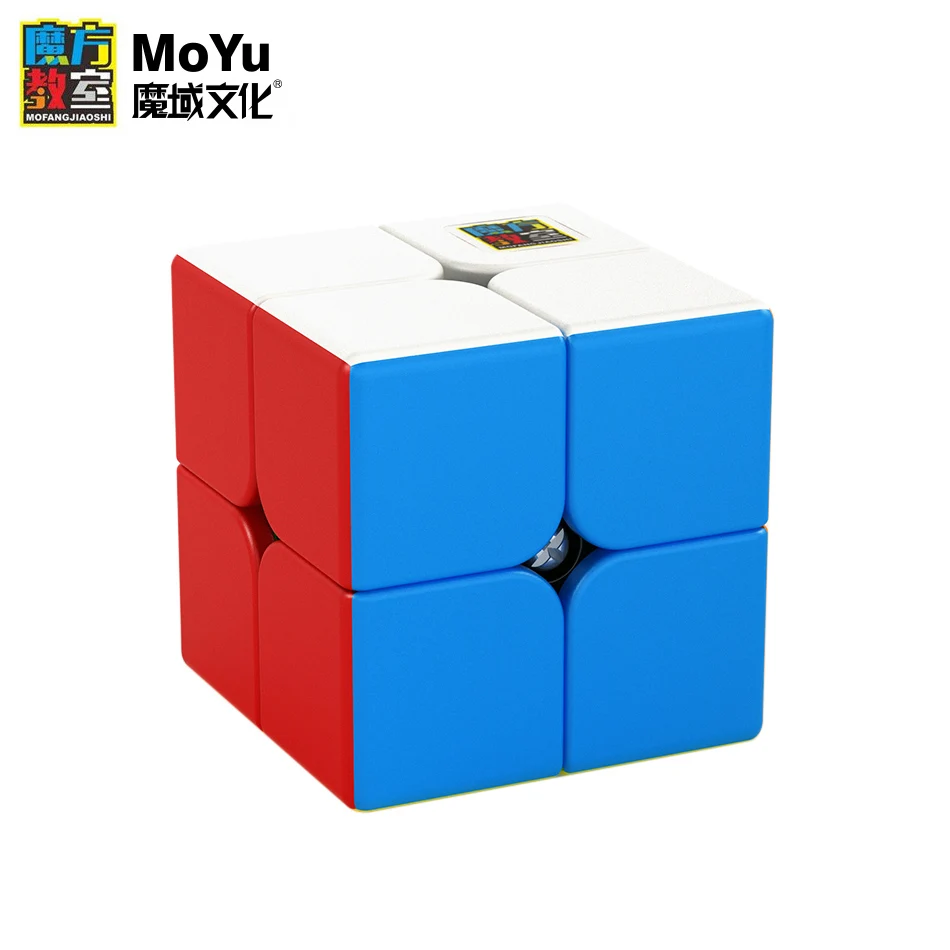 MoYu Mofangjiaoshi MeiLong 2x2x2 магический куб без наклеек Профессиональный карманный пазл скорость магический куб игрушки для детей - Цвет: stickerless