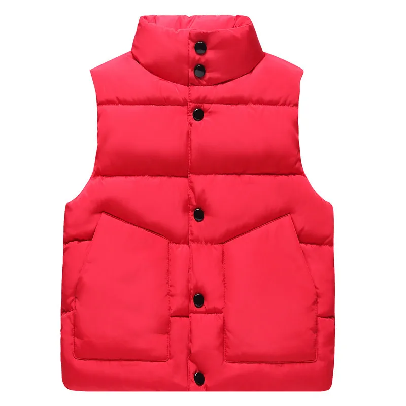 Жилет для детей возрастом от 3 до 10 лет Зимний водонепроницаемый жилет для девочек и мальчиков г. Осенняя одежда для мальчиков толстый теплый жилет для отдыха, пальто - Цвет: red