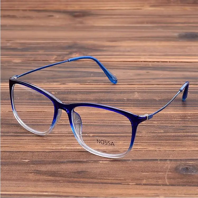 Женские модные очки для близорукости, оправа, элегантные очки, очки для студентов, оправы для очков, красные, синие, черные, коричневые - Цвет оправы: Blue