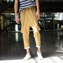 S-xxl Новинка Мужская одежда модные художественные Ретро съемные ремни нагрудник брюки Маленькая промежность мешковатые брюки комбинезоны костюмы