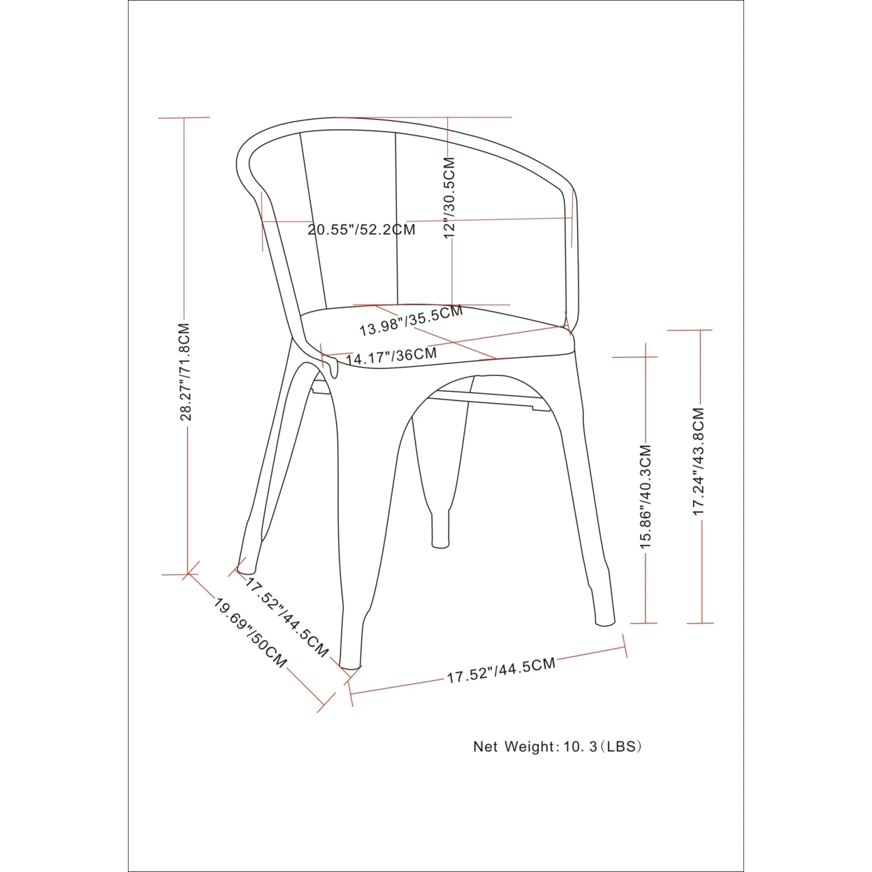 Larkin Metal Dining Arm Chair in Distressed Black and Silver (Set of 2) (2)