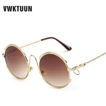 VWKTUUN Steampunk Round Sunglasses Women Alloy Frame Glasses Mirror Shade Sun glasses Fashion font b Gafas