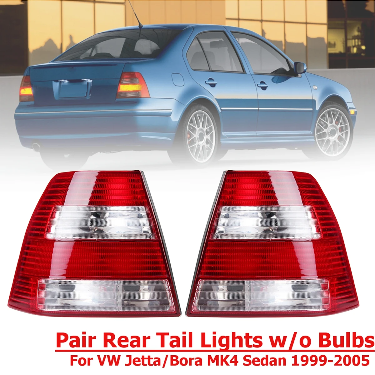 

1 Pair for VW Jetta Bora MK4 IV Sedan 1999 2000 2001 2002 2003 2004 2005 Brake Lamp Rear Red Tail Lights For Volkswagen Jetta