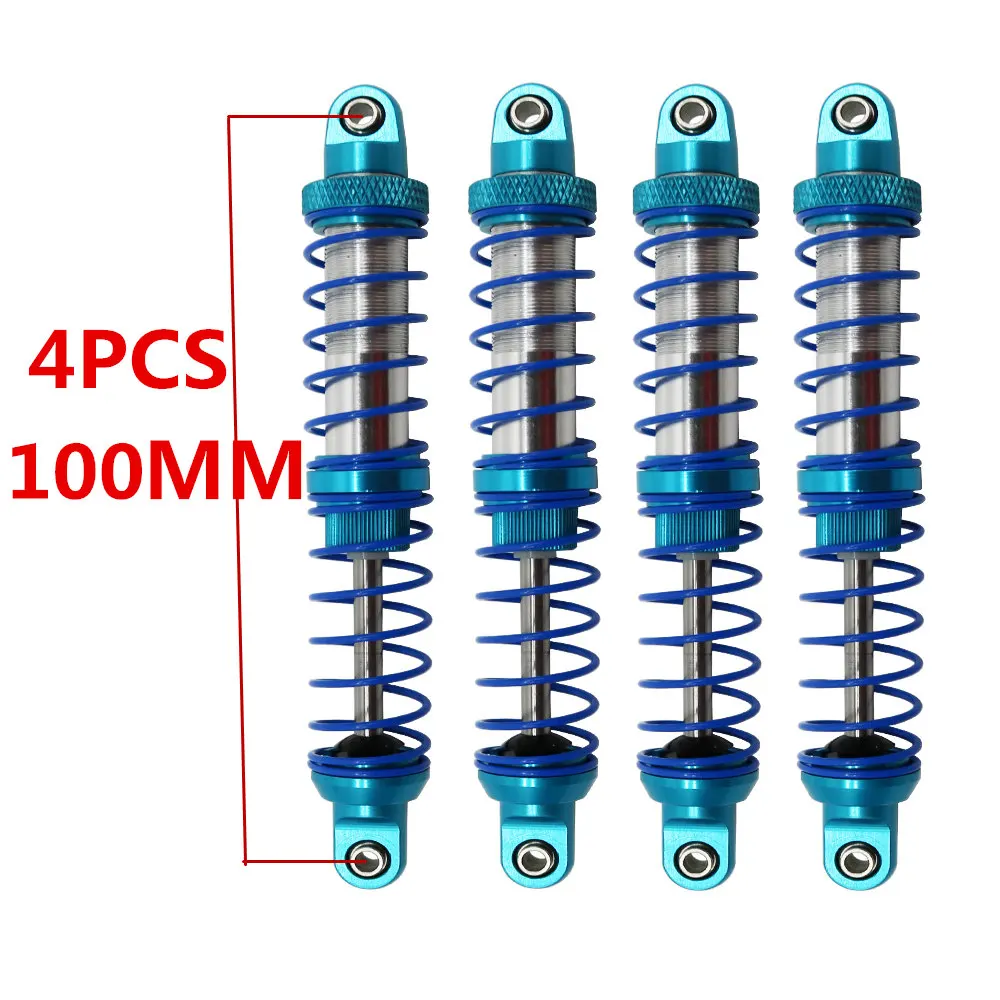2 шт 4 шт металлический Амортизатор 70 80 90 100 110 120 масло Регулируемый для 1/10 RC Гусеничный осевой SCX10 Tamiya CC01 TRX-4 - Цвет: 4PCS 100MM