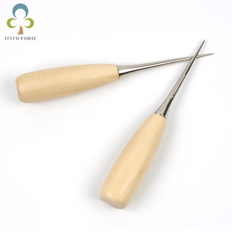 

1pcs Handmade leather tools pointed wooden handle awl Leather Sewing Shoes Repair Tool For Leathercraft Sewing Accessories LYQ
