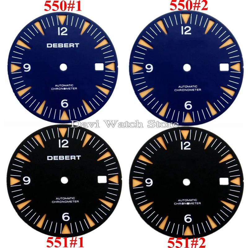 Debert 31 мм черный/синий циферблат подходит Miyota 8205/8215, Минчжу DG2813/3804 часы
