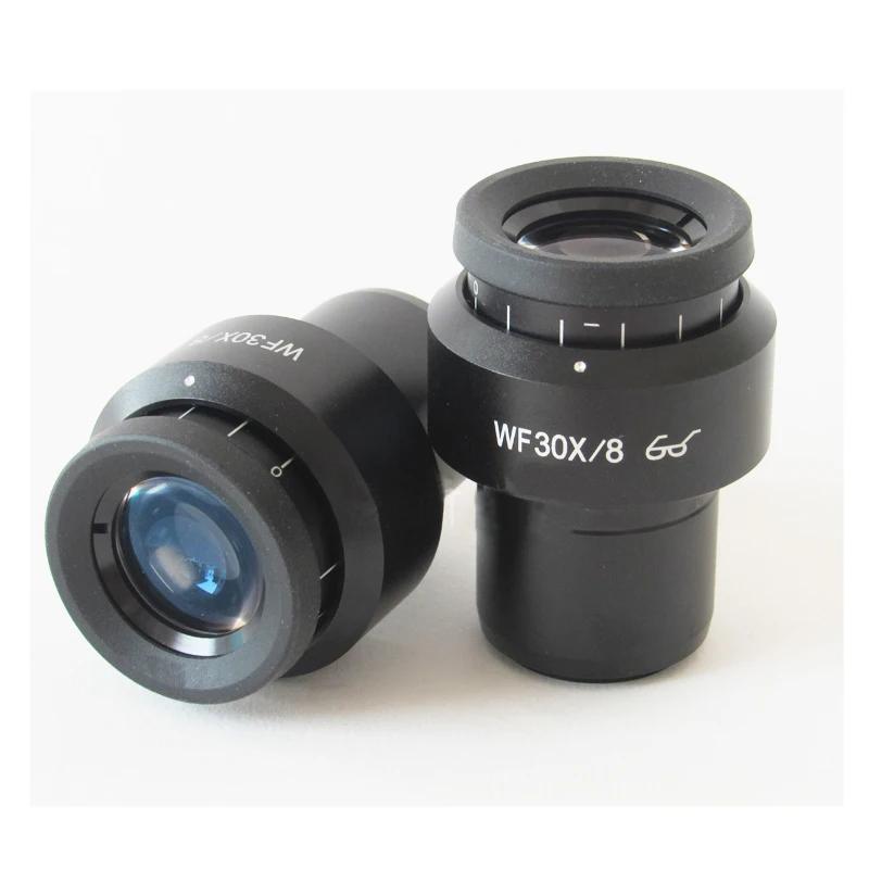 

2018 2PCS WF30X 8mm Zoom Adjustable Stereo Biological Microscope High Eyepoint Eyepiece Optical Lens with Mounting Size 30mm