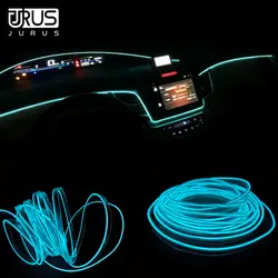 JURUS 5 м интерьер автомобиля свет Bmbient огни EL, неон светодиодные ленты холодной линии декоративная приборная панель лампа 12 В Авто