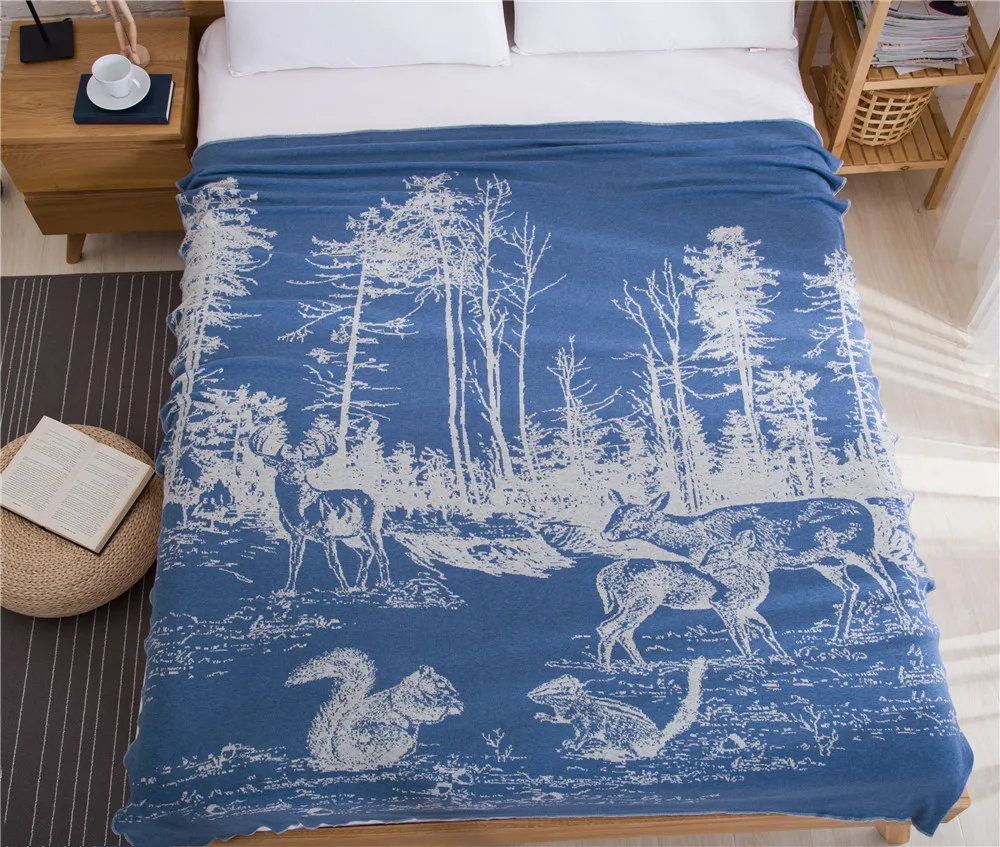 Plaid Knitted Blanket Cotton Warm Soft Blanket Throw Forest manta Sofa Cover Plaids on the Bed Sofa Cobertor bed cover Bedspread