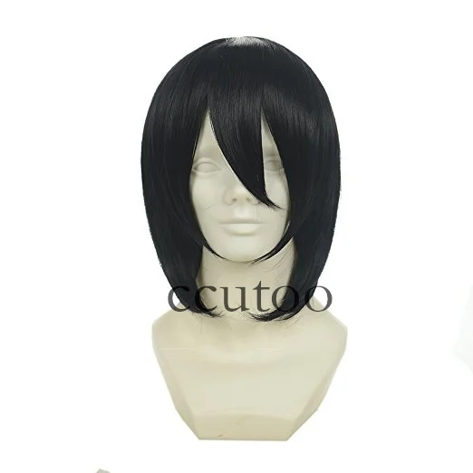 Ccutoo 1" Black Butler Себастьян Михаэлис Черный синтетические короткие волосы Косплэй парик - Цвет: Натуральный чёрный