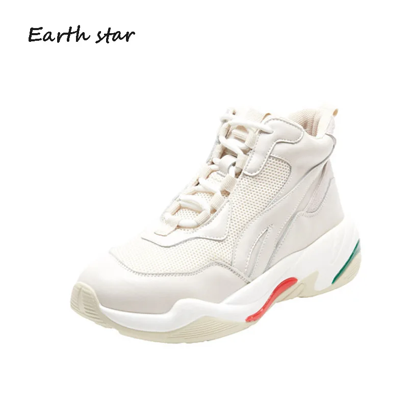 

zapatos de mujer Casual White Shoes Women Fashion Brand Platform Sneakers Lady chausure Autumn Female footware Cross-tied Black