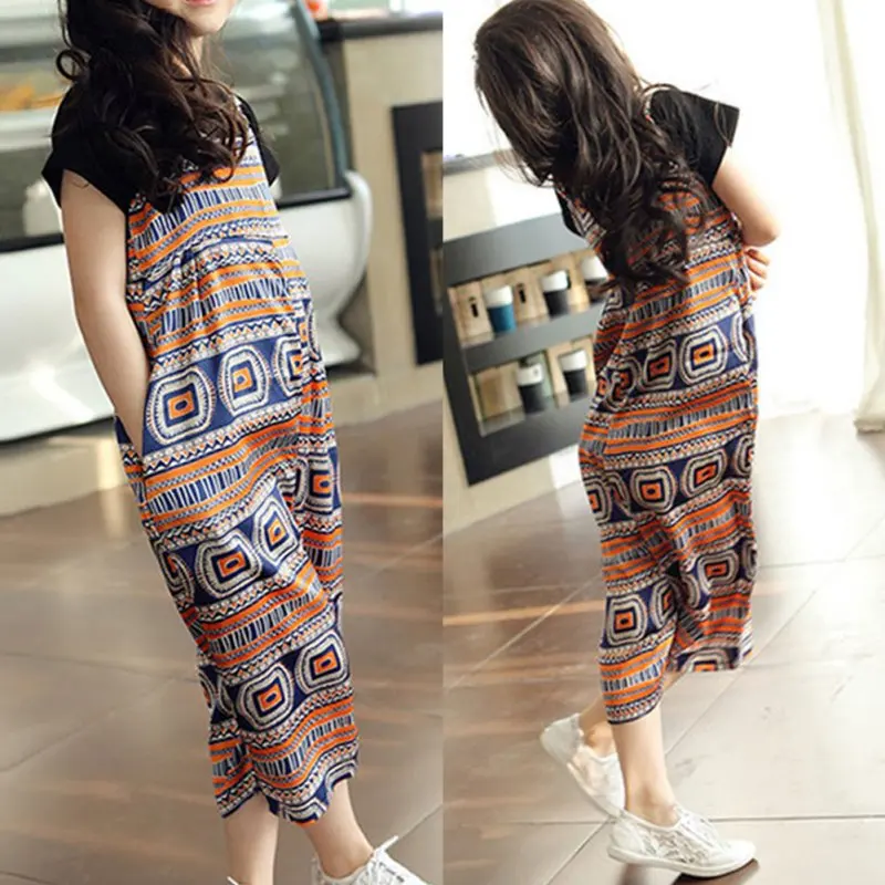 

Trendy Kids Baby Girl Cotton Ethnic Style Bodysuit Jumpsuit Harem Pants 2-6Y Higt Quality