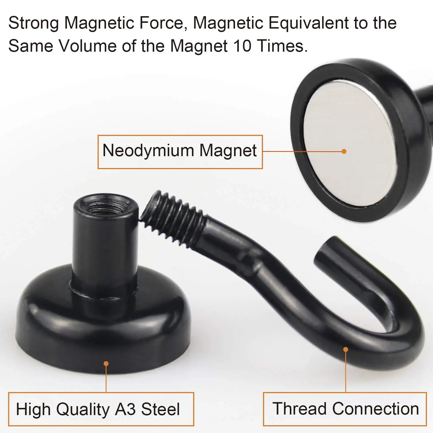 Сверхпрочные черные магнитные крючки, сильный Неодимовый черный магнитный крюк для дома, кухни, рабочего места, офиса и гаража, удерживайте T
