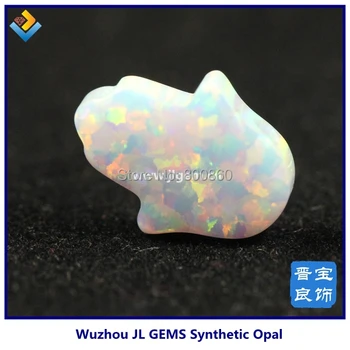 

(5 pieces/lot) 8*10 mm white synthetic hamsa opal beads with side hole