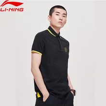 Li-Ning Мужская рубашка поло серии Wade, дышащая, хлопок, обычная посадка, отложной воротник, подкладка, спортивные футболки APLP065 MTP495