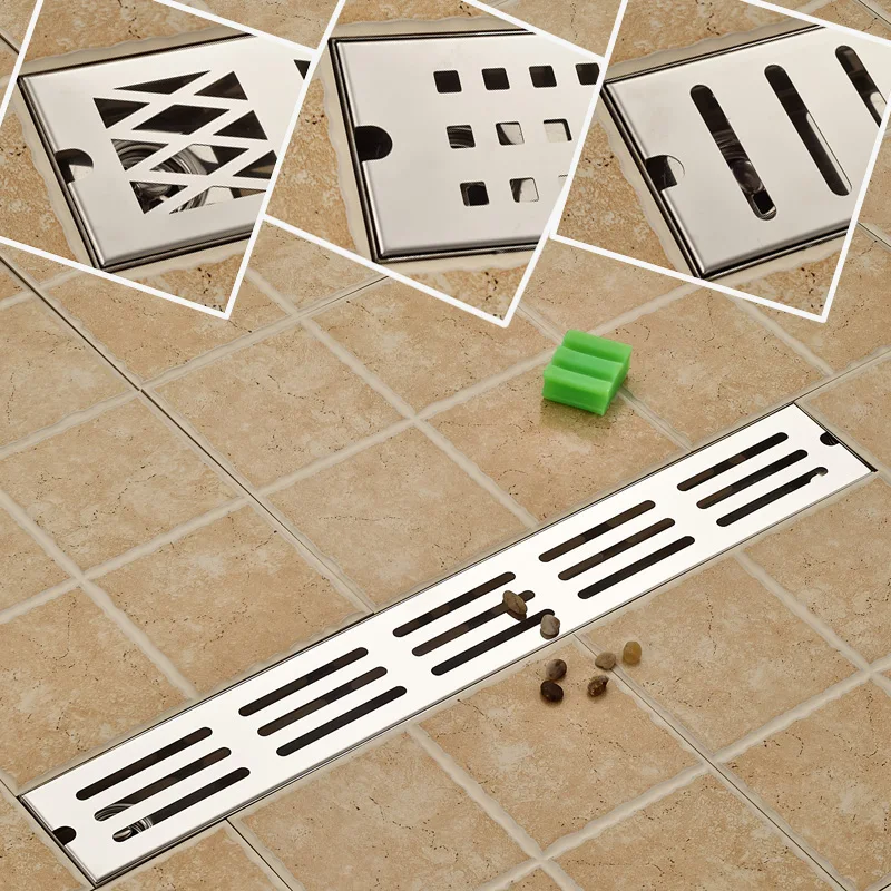 

Polished Chrome 70 Long Square Shower Floor Waste Drain Bathroom Waste Grate Drain