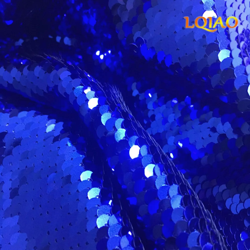 Blue Silve Sequin Fabric-004