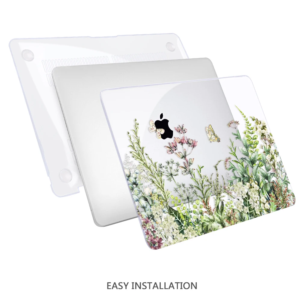 Чехол Redlai Crystal Flowers для MacBook Air 13 дюймов A1932, чехол для ноутбука Pro retina 13 15 16 дюймов, сенсорная панель A2141 A2159 A1990