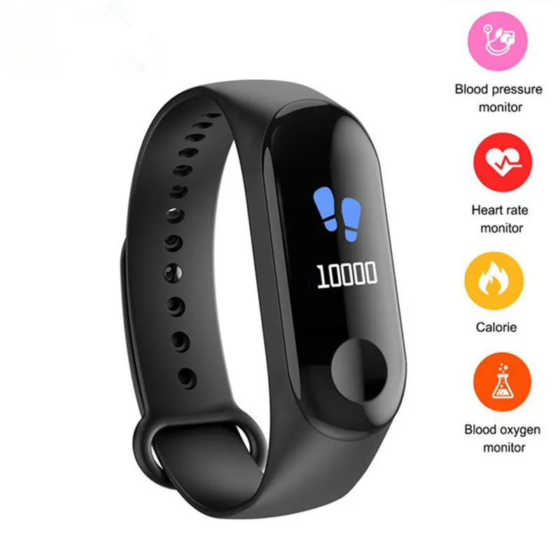 

M3 C Smart Watch Bracelet Heart Rate Blood Pressure Monitor Pulse Wristband M3C Fitness OLED Tracker For Iphone Xiaomi mi band 3