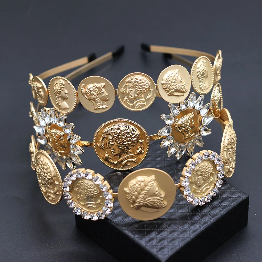 

Baroque fashion retro beauty head geometry jewel headband simple metal wild hair Stylish temperament wild retro headband 896