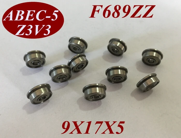 

10Pcs F689ZZ F689Z F689-ZZ 9X17X5 mm Miniature high speed deep groove Ball Bearings Flange Roller flanged bearing