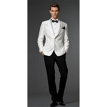 

Shawl Lapel Men Slim Fit Suit Best man's Suits for wedding Groom Tuxedos 3 peices set Wedding Mens Tuxedos(jacket+Pant+bowtie)